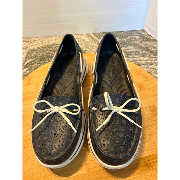 Skechers Shoes - Skechers Cali Gear Go Walk Smart Boat Shoes Navy Nautical Anchor Print Womens 9